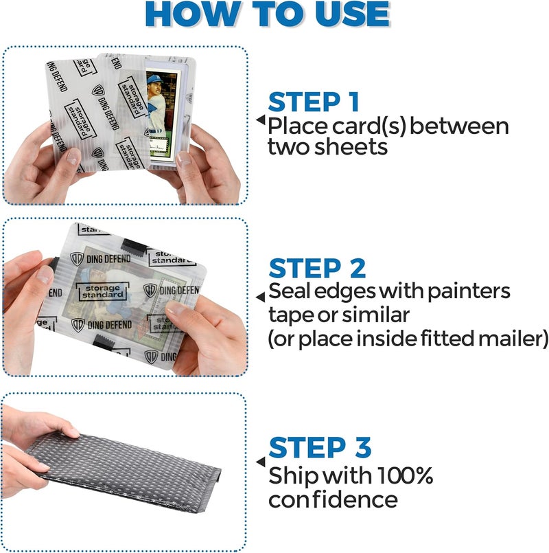 Storage Standard Trading Card Shipping Protectors - Premium Ultra Strong Plastic Inserts - 110 Pack - 3.5'' x 4.5'' - Image 5